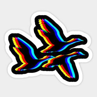 Multi-Colored Flying Geese Sticker